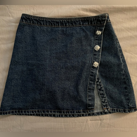 Self-Portrait Denim mini SKIRT Size:8 - Picture 3 of 4